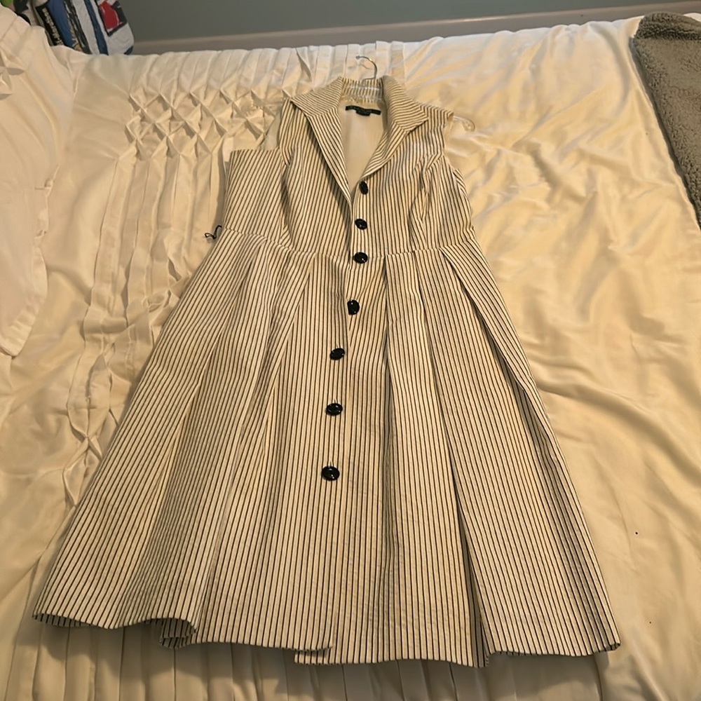 Pinstriped sleeveless dress